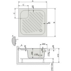 Акриловый поддон Sanplast Bzs/CL 80x80x28