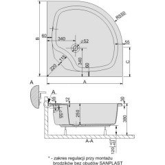 Акриловый поддон Sanplast BPzs/FREE 80x80x25