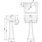 Раковина Burlington Contemporary 58 с пьедесталом Regal и полотенцедержателем