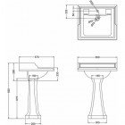 Раковина Burlington Classic 65 с пьедесталом