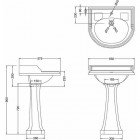 Раковина Burlington Classic Round 65 с пьедесталом Regal