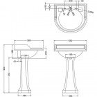 Раковина Burlington Classic Round 65 Invisible с пьедесталом Regal