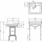 Раковина Burlington Classic 65 с подстольем из черного алюминия