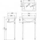 Раковина Burlington Victorian Cloakroom с хромированным подстольем