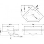 Раковина Burlington угловая с полотенцедержателем
