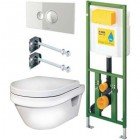 Инсталляция Viega Eco Plus 606664 + унитаз Gustavsberg Hygienic Flush WWS + сиденье Gustavsberg с микролифтом