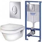 Инсталляция Grohe Rapid SL 38721001 + унитаз Gustavsberg Hygienic Flush WWC 5G84HR01 с сиденьем