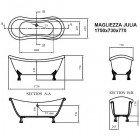 Ванна акриловая Magliezza Julia BR 175x73