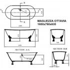 Ванна акриловая Magliezza Ottavia BR 165x76