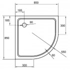 Поддон акриловый Cezares TRAY-A-R-85-550-15-W