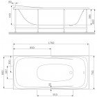 Панель фронтальная для ванны Am.Pm Sensation W30A-170-000W-PWTF