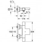 Смеситель для ванны Grohe Grohtherm Cube 34497000 с термостатом