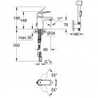 Смеситель для раковины Grohe Eurosmart Cosmopolitan 23125000 с гигиеническим душем