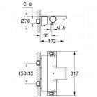 Смеситель для ванны Grohe Grohtherm 2000 New 34464001 с термостатом