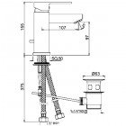 Смеситель для раковины Jaquar Kubix-F KUB-CHR-35052FB