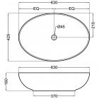 Раковина накладная Jaquar JDS JDS-WHT-25901