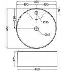 Раковина накладная Jaquar JDS JDS-WHT-25935