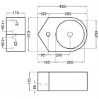 Раковина угловая Jaquar JDS JDS-WHT-25841