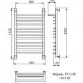 Полотенцесушитель водяной Ника Trapezium ЛТ г2 ВП 100x50