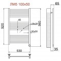 Полотенцесушитель электрический Ника Modern ЛМ 5 белый масляный 100x50