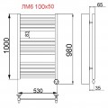 Полотенцесушитель электрический Ника Modern ЛМ 6 Antique silver matt масляный 100x50