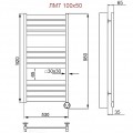 Полотенцесушитель электрический Ника Modern ЛМ 7 черный масляный 100x50