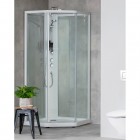 Душевая кабина IDO Showerama 10-5 Pentagonal 90см*90см профиль серебристый матовый, стекло прозрачное/прозрачное