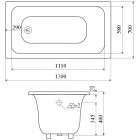 Ванна чугунная Cerutti Cristina 130x70