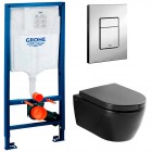 Инсталляция Grohe Rapid SL 38772001 + унитаз SSWW CT2038 black безободковый с сиденьем