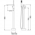 Смеситель для ванны напольный Timo Selene 2200/03Y-CR