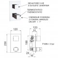 Смеситель для ванны встраиваемый Remer Qubika Thermo QT95 термостат