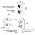 Смеситель для ванны встраиваемый Remer SQ3 S923 термостат