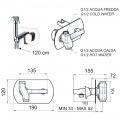 Смеситель с гигиеническим душем встраиваемый Remer Class Line L60