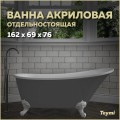 Ванна акриловая Teymi Iva 162x69x76 F01441 серая матовая