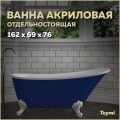 Ванна акриловая Teymi Iva 162x69x76 F01440 синяя матовая