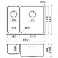 Мойка кухонная Omoikiri Tadzava 58-2-U/I-Ultra-15-IN-R