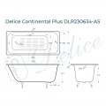 Ванна чугунная Delice France Continental Plus 170x70 DLR230634-AS