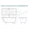 Ванна чугунная Delice France Continental Plus 170x75 DLR230635R-AS