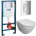 Инсталляция Grohe 38811000 + унитаз Bloomix Trend 3.0 AD1203T/UF1 безободковый торнадо с сиденьем