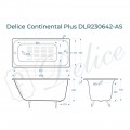 Ванна чугунная Delice France Continental Plus 100x70 DLR230642-AS