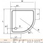 Поддон из стеклокомпозита Cezares TRAY-M-R-80-550-35-W