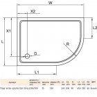 Поддон из стеклокомпозита Cezares TRAY-M-RH-120/90-550-35-W-L