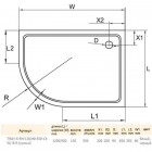 Поддон из литьевого мрамора Cezares TRAY-S-RH-120/90-13-W-R