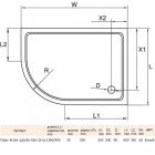 Поддон из стеклокомпозита Cezares TRAY-M-RH-120/90-550-35-W-R