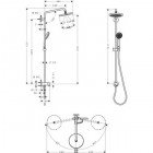 Душевая программа Hansgrohe Croma 220 Showerpipe Reno 27224000