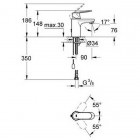 Смеситель для умывальника Grohe Eurosmart Cosmopolitan 32827000