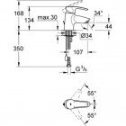 Смеситель для умывальника Grohe Eurostyle 33557001