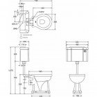 Унитаз Burlington с низким бачком P2+C2+T31CHR