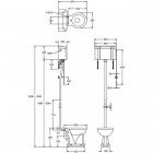 Унитаз Burlington с высоким бачком P2+C5+T30CHR