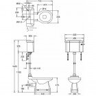 Унитаз Burlington Английский Сад со средним бачком P5D+C1D+T33CHR